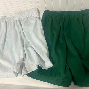 BCG Basketball Shorts Lot of (2) Size Medium Unisex 1 White & 1 Hunter Green
